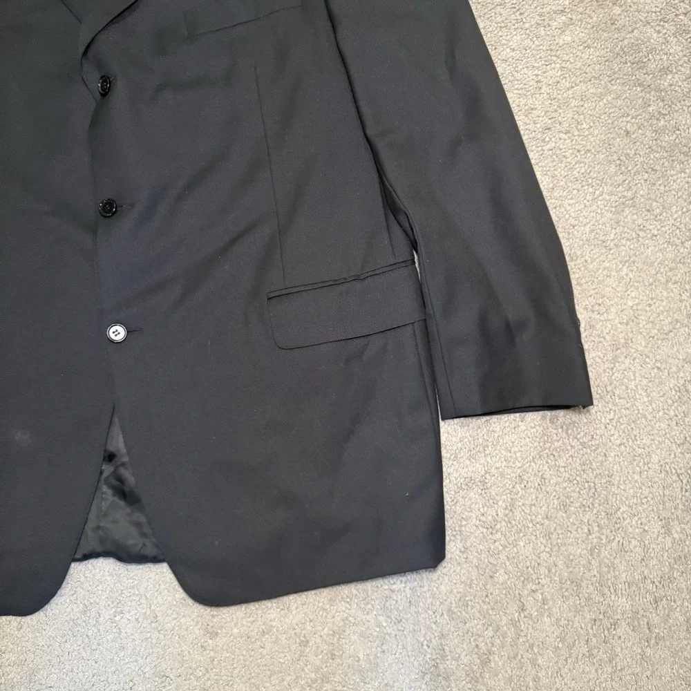 Canali Italy 100% Wool‎ 3-Button Suit Jacket Blazer Black 46R 13320/32 Mens READ